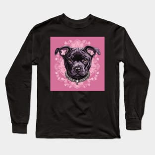 Black Staffy Long Sleeve T-Shirt